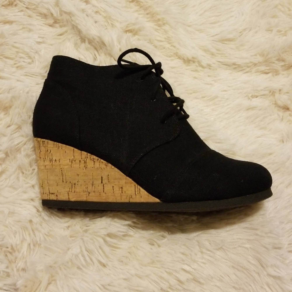 Soda wedge booties with cork heel